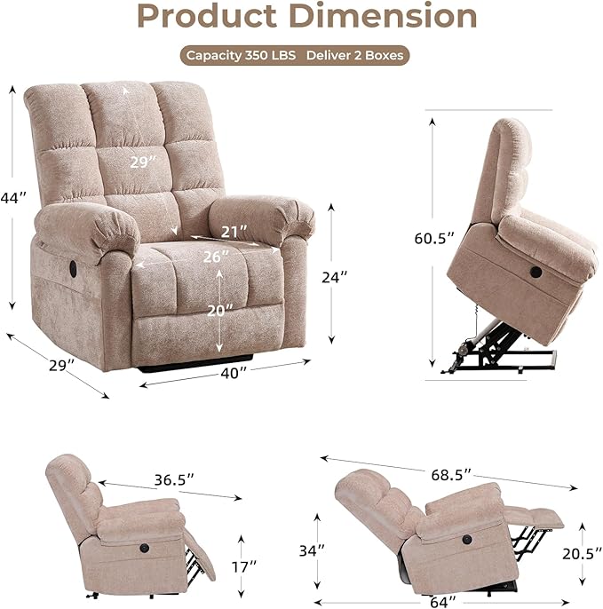 Oversized Power Lift Recliner Chair