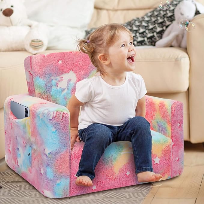 SLIGUY Kids Couch, Toddler Chair, Fold Out Kids Sofa Chair, Convertible Sofa to