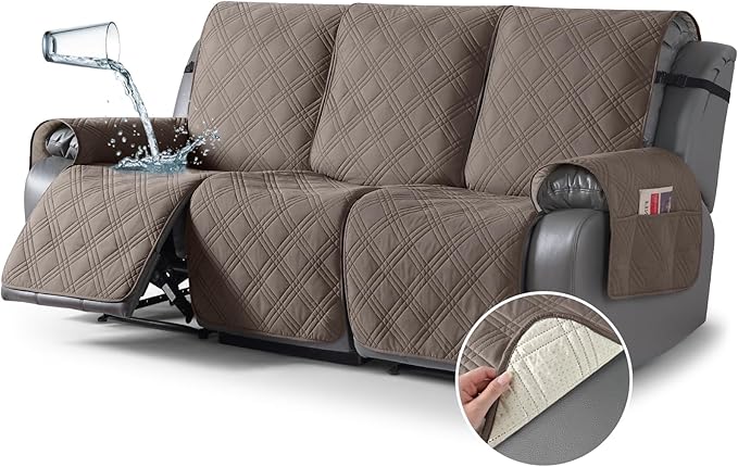 TAOCOCO 100% Waterproof Recliner Sofa Cover, Non Slip Split Couch Covers