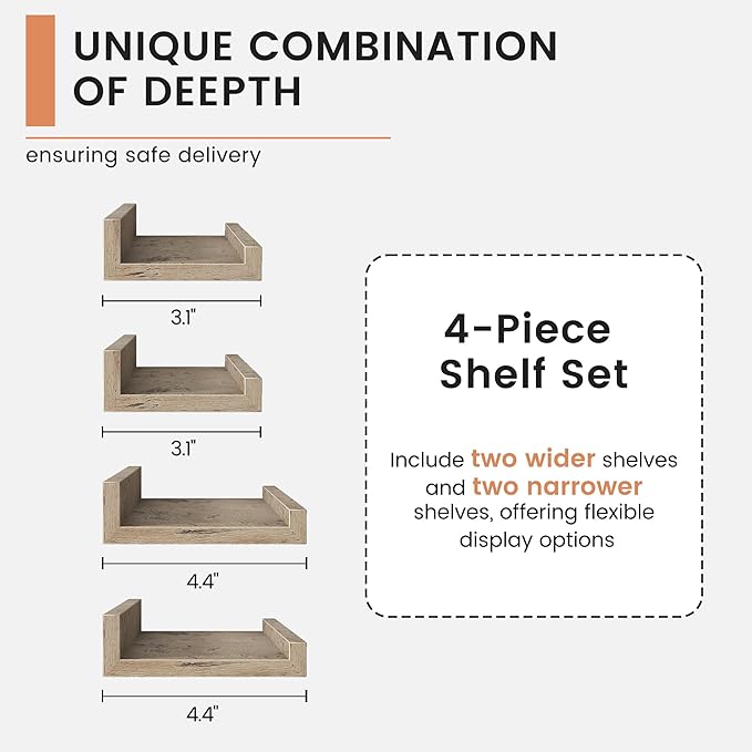 FLYJOE Floating Picture Ledge Shelves