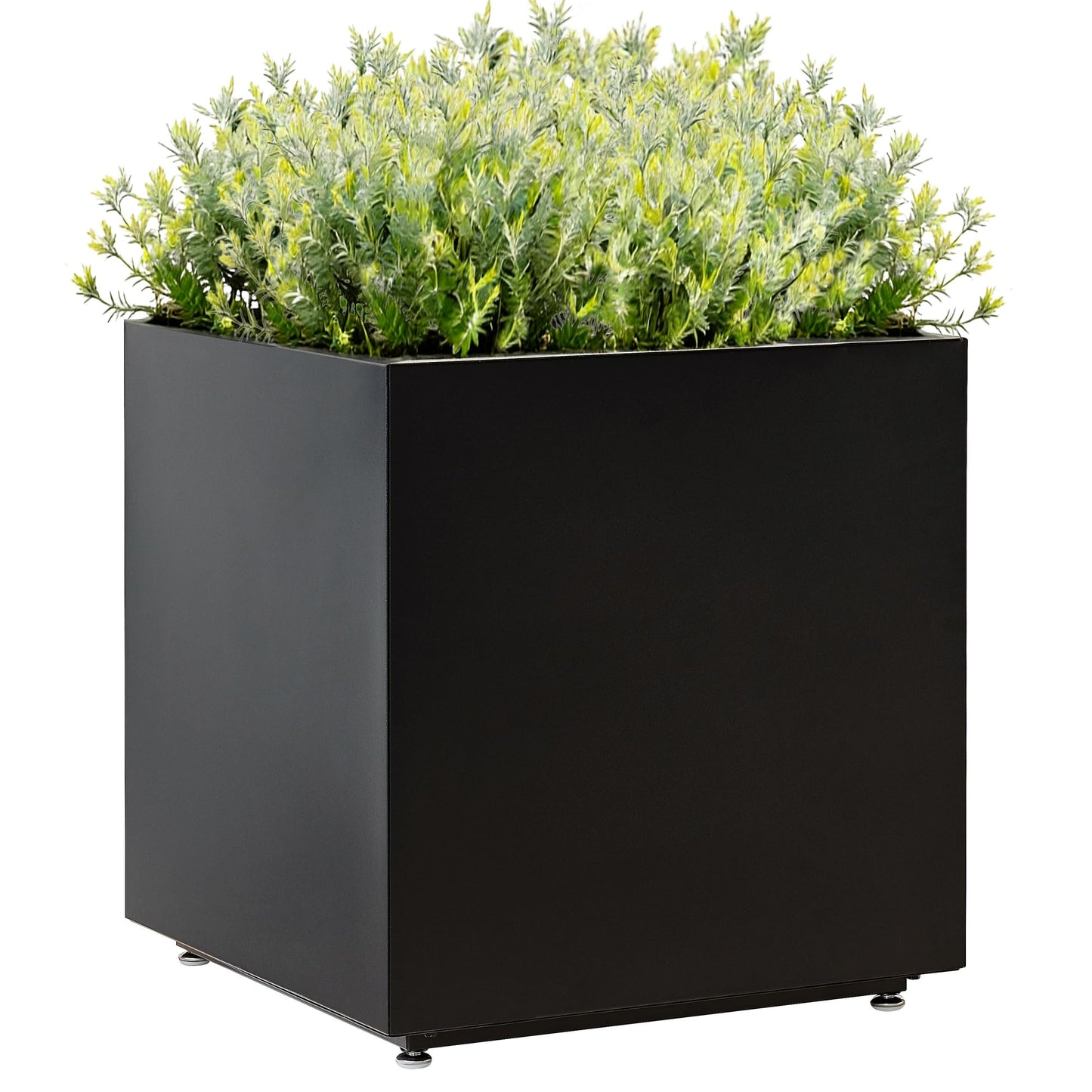 Foresland 20Wx20Dx21H Metal Planter Box, Large Cube Garden Planter for Outdoor Plants, Easy 5-Min Assembly, Drainage Holes, Adjustable Feet