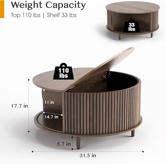 JOINICE, Round Coffee Table