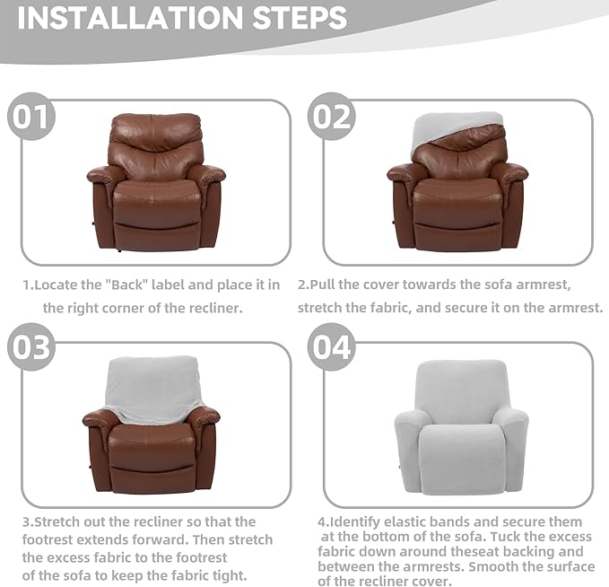 Cupuamon Recliner Chair Covers, Lazy Boy Recliner Covers Stretch Reclining