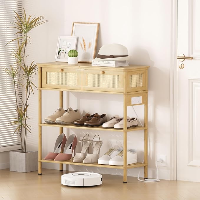 Entryway Table Sofa Console Table, Bamboo Small Entry Way Table