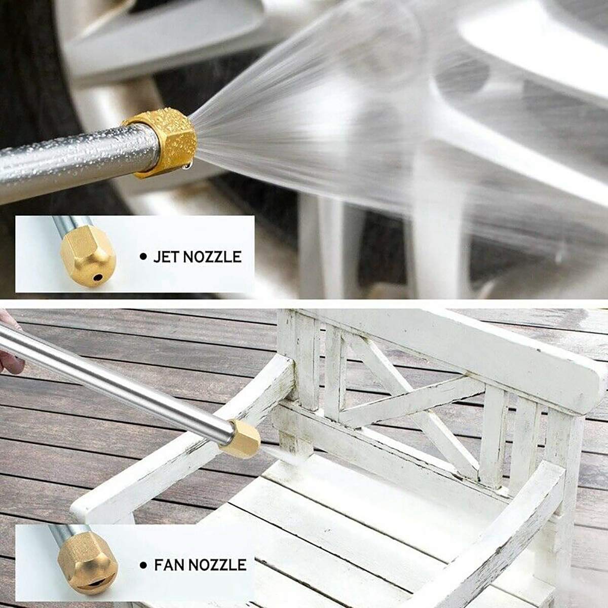 High Pressure Power Washer wand, Hydro Jet Water Hose Nozzle,Watering Sprayer Cleaning Tool, Wand Lance for Gutter Patio Car Pet Window Glass Black