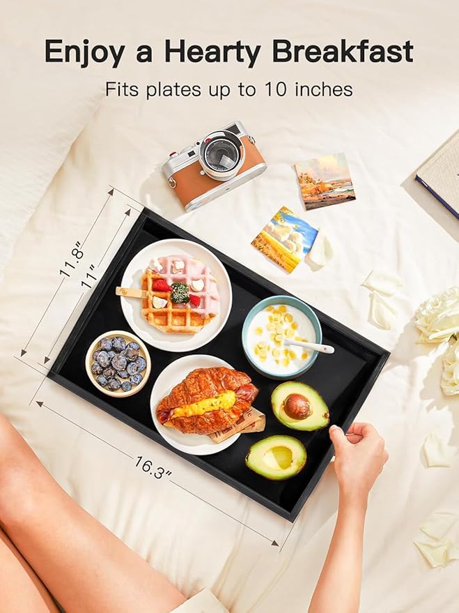 Bamboo Bed Tray Table with Foldable Legs, Breakfast Tray