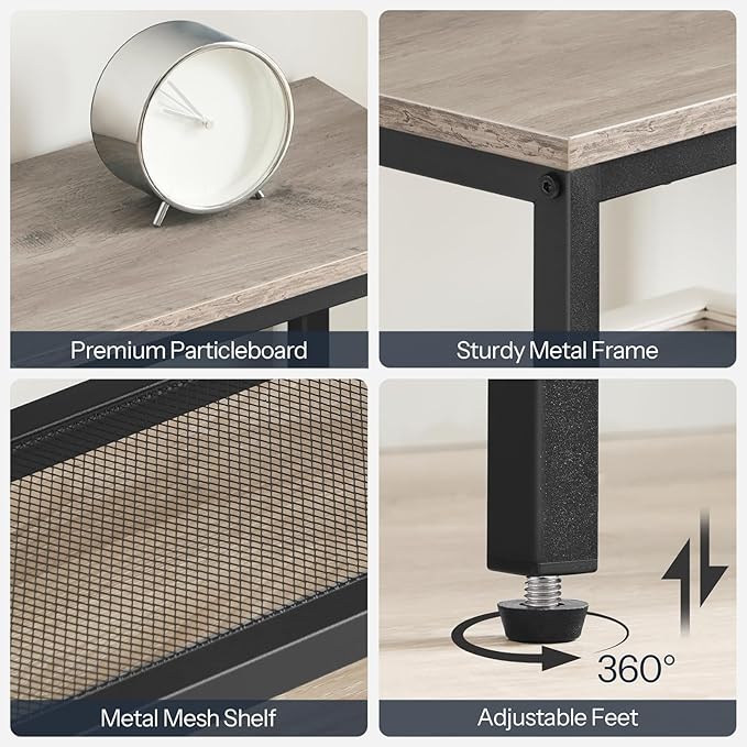 HOOBRO Narrow Console Table, Sofa Table, 4-Tier Industrial Entryway Table