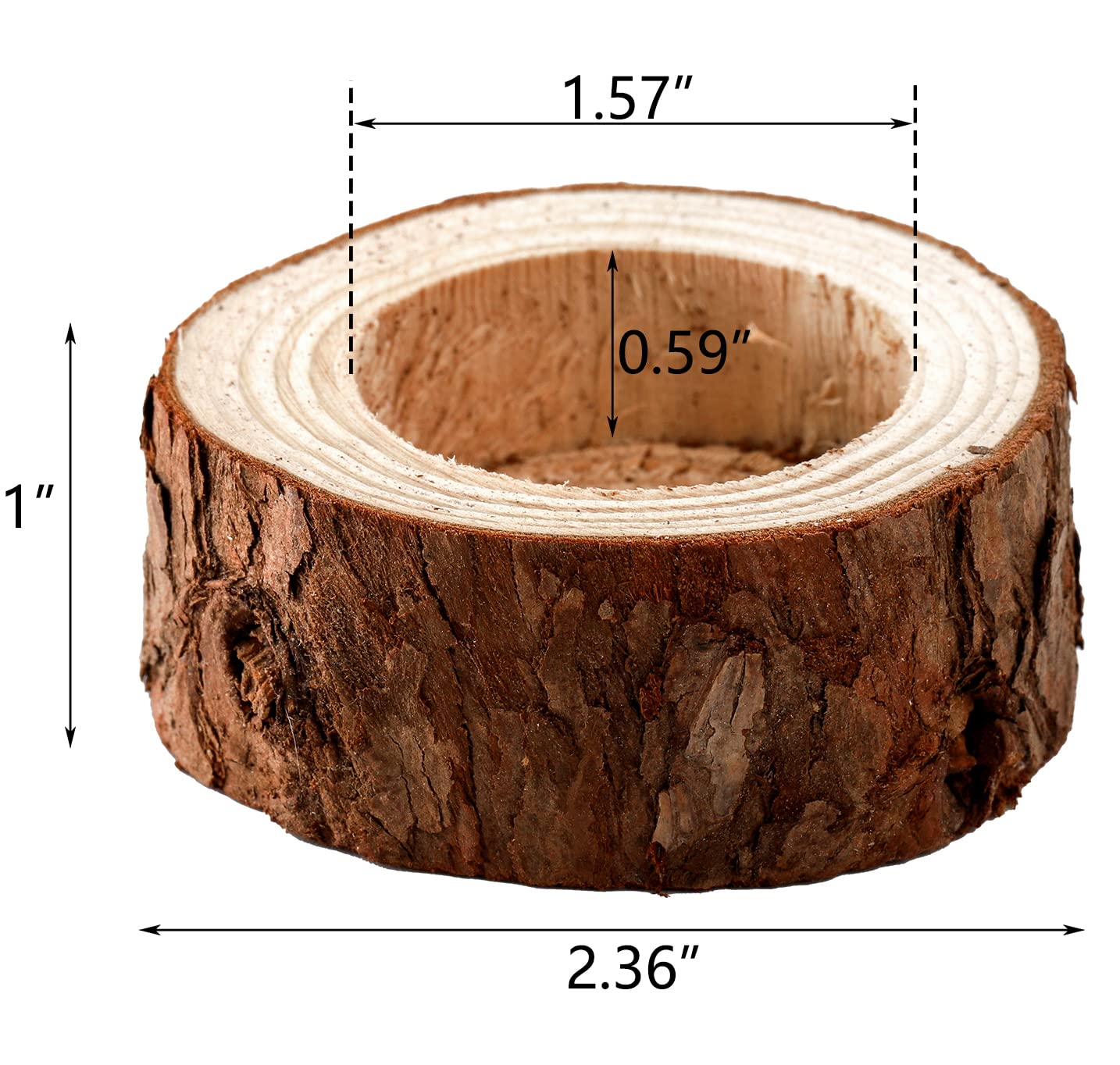 Lawei 20 Pack Wooden Tealight Candle Holder, Wood Votive Tealight Holder Tealight Candlestick for Wedding Party Birthday Holiday Decoration