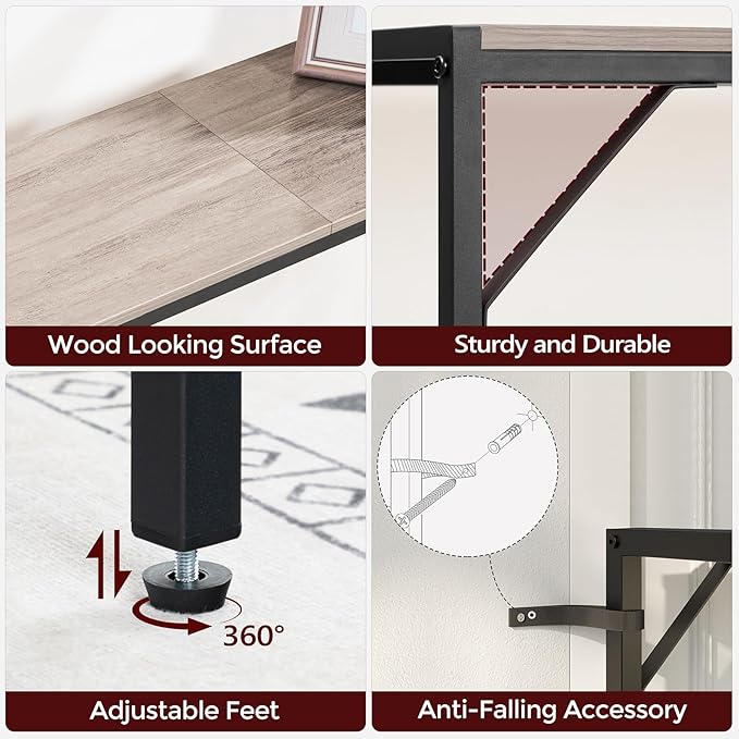 MAHANCRIS Console Table, Narrow Sofa Table, 43.3” Entrance Table