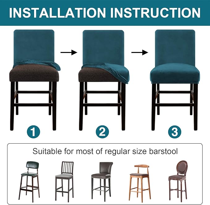 Turquoize Bar Stool Covers 2 Pack Bar Stool Covers