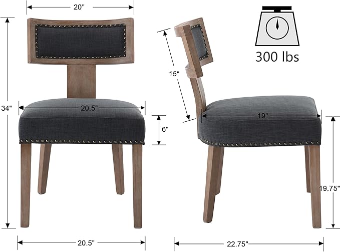 VESCASA Linen Upholstered Dining Chairs