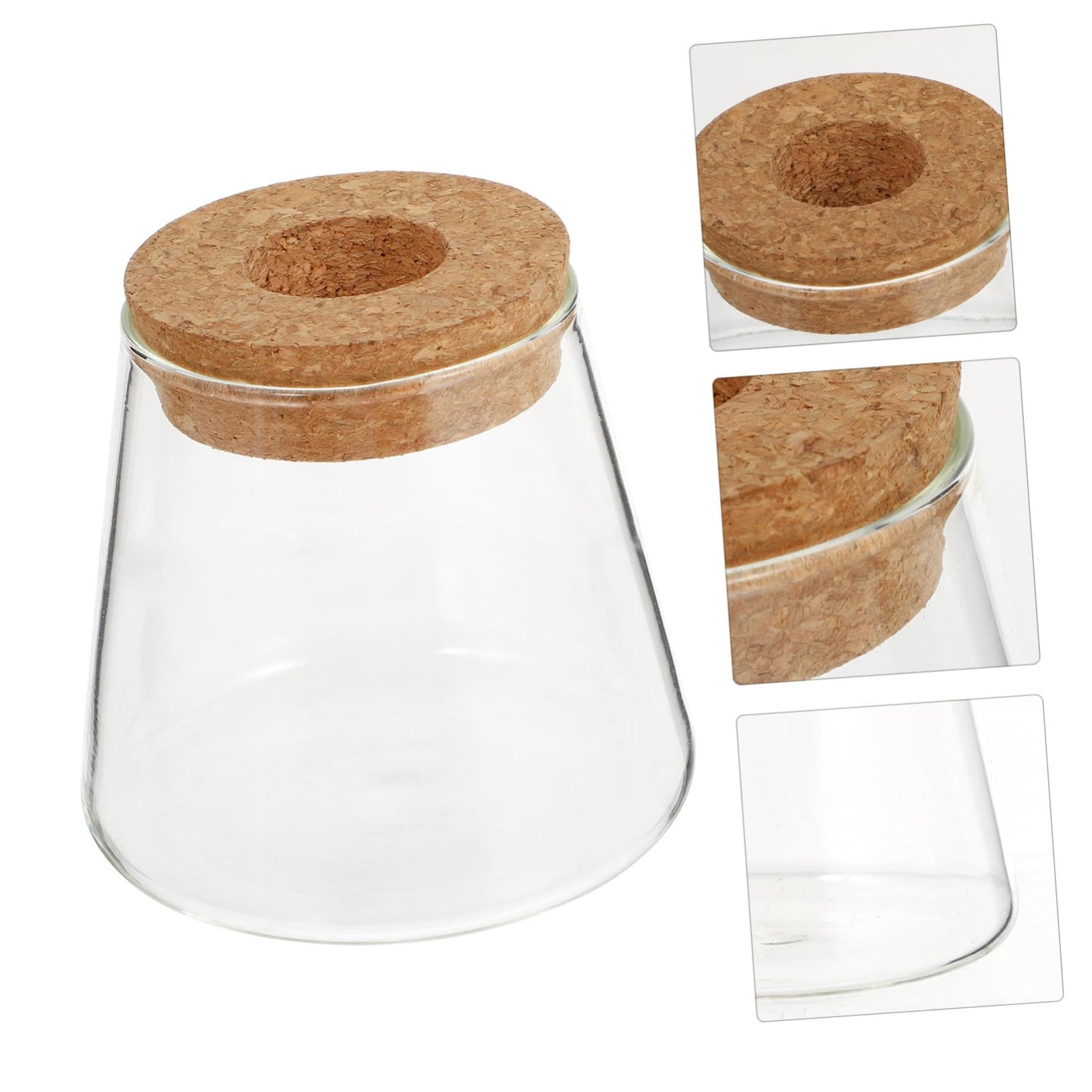 UTHCLO 2Pcs Clear Glass Desktop Vases for Hydroponics Plants Smooth Terrarium Planter Jars for Office Home Garden Decoration