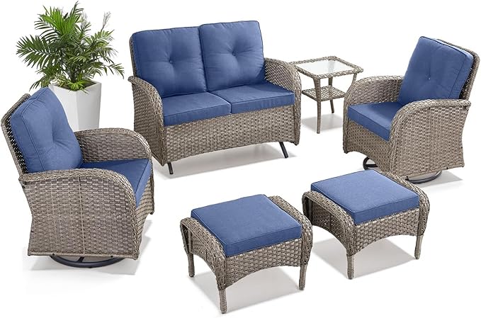 Belord 6 Pieces Wicker Patio Conversation Sets
