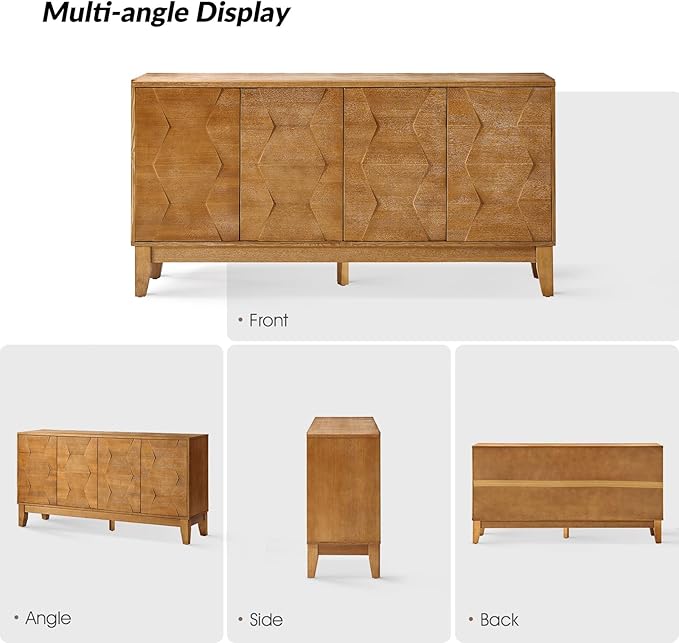 HULALA HOME Mid Century Sideboard Buffet Cabinet