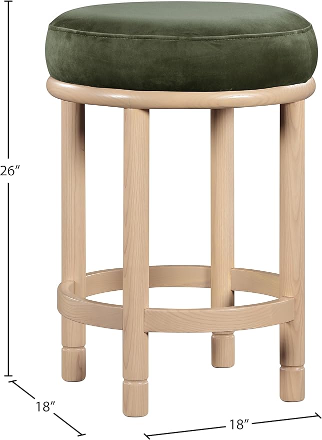 Meridian Furniture 976Green-C Monette Collection Art Deco Counter Stool