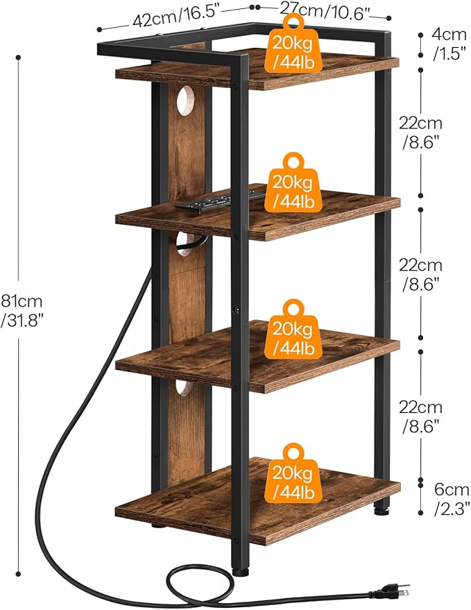 HOOBRO 4-Tier AV Media Stand, Media Console