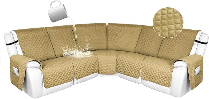 HDCAXKJ 100% Waterproof Reclining Sectional Couch Covers L Shape Recliner Sofa