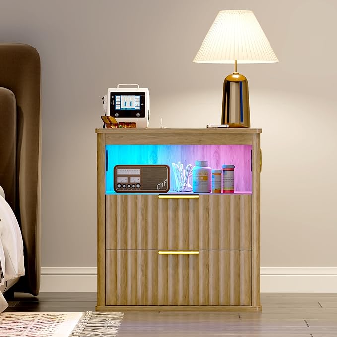 WOOVIVS Modern Nightstand Set of 2