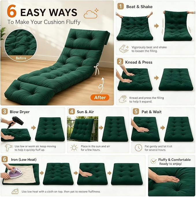 Chaise Lounge Cushion Outdoor, Waterproof Thick Patio Lounge Chair Cushion