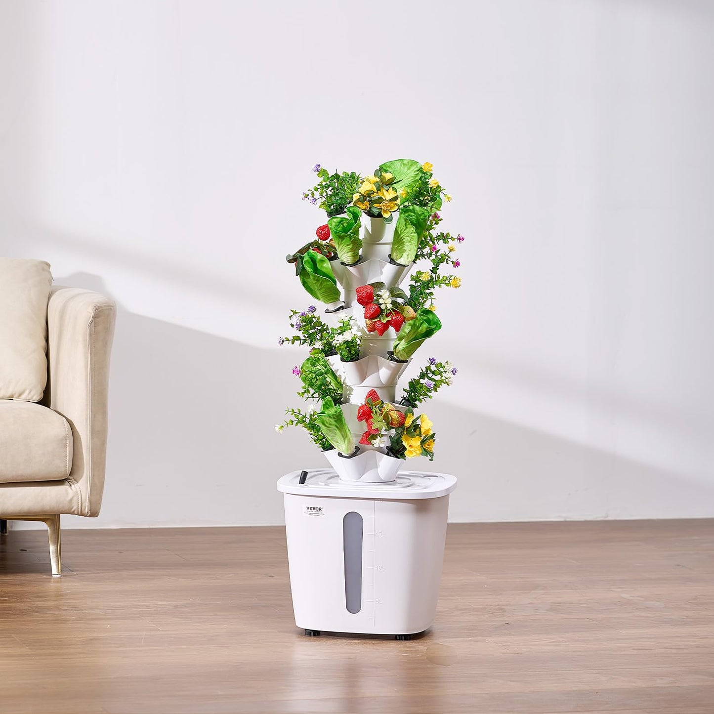 VEVOR Hydroponic Growing System, 30 Pods Vertical 6 Tiers Hydroponic Tower, Home Hydronic Garden with Water Pump & Timer, Water Circulation Plants Germination Kit for Indoor Herbs Fruits & Vegetables