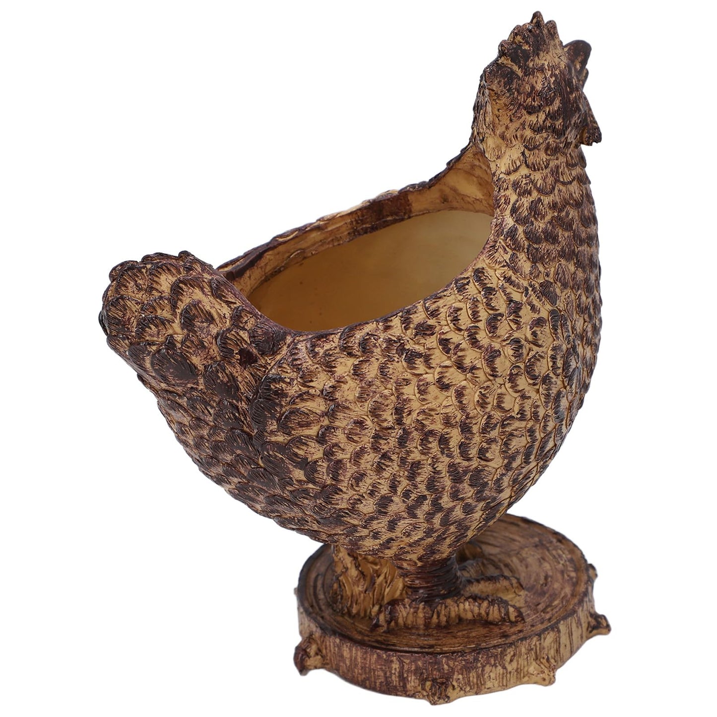 Srliya Desktop Resin Chicken Shaped Pot Cute Innovative Drainage Design Lightweight Resin Chicken Planter for Outdoor Garden Courtyard
