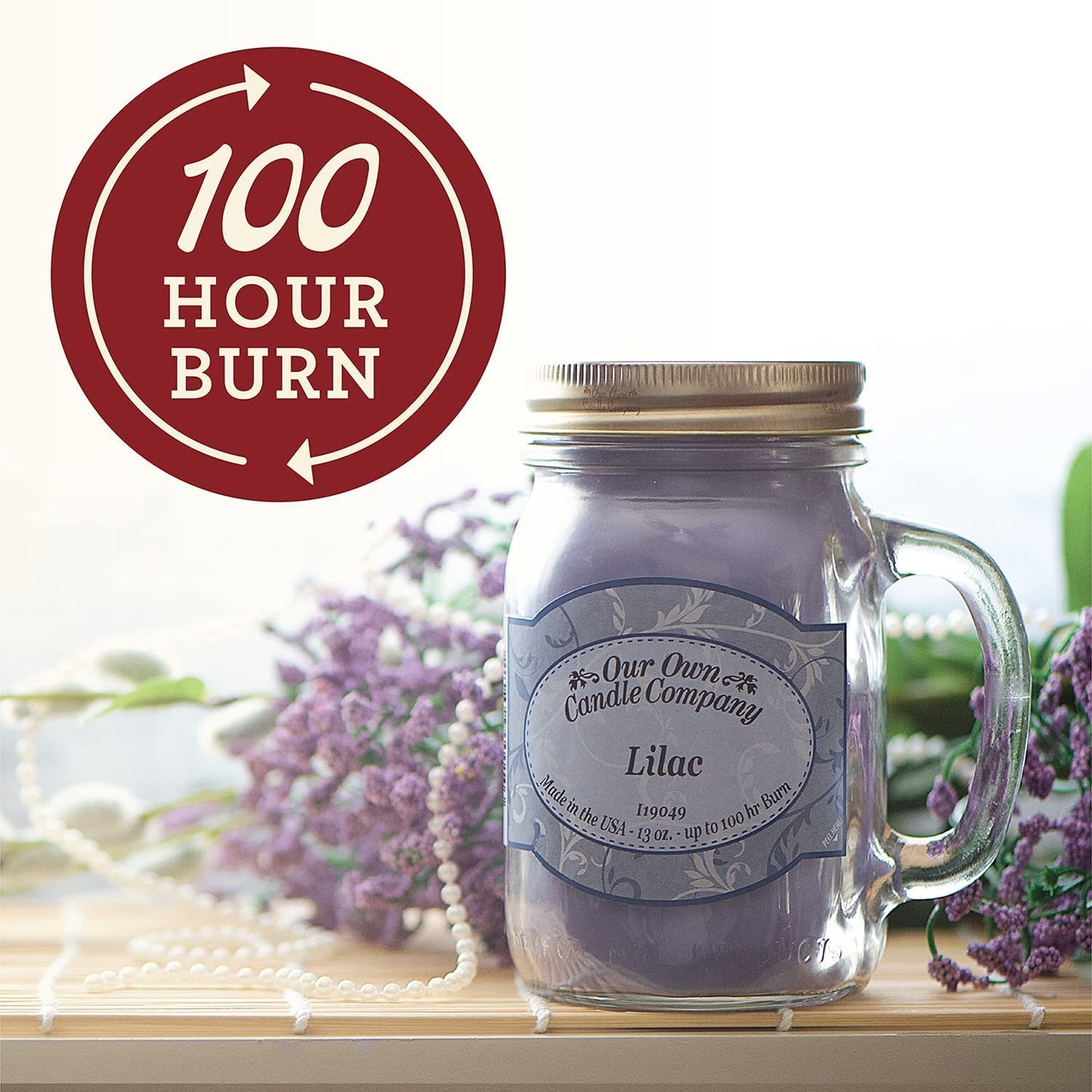 Our Own Candle Company, Snickerdoodle Scented Mason Jar Candle, 100 Hour Burn Time, 13 Ounces