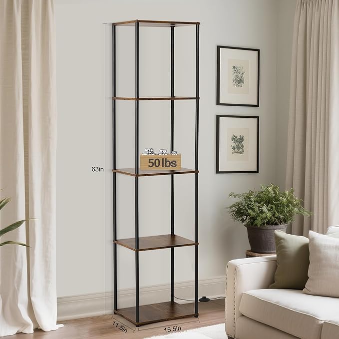 Tall Display Shelf with Lights, Dimmable LED Display Cases