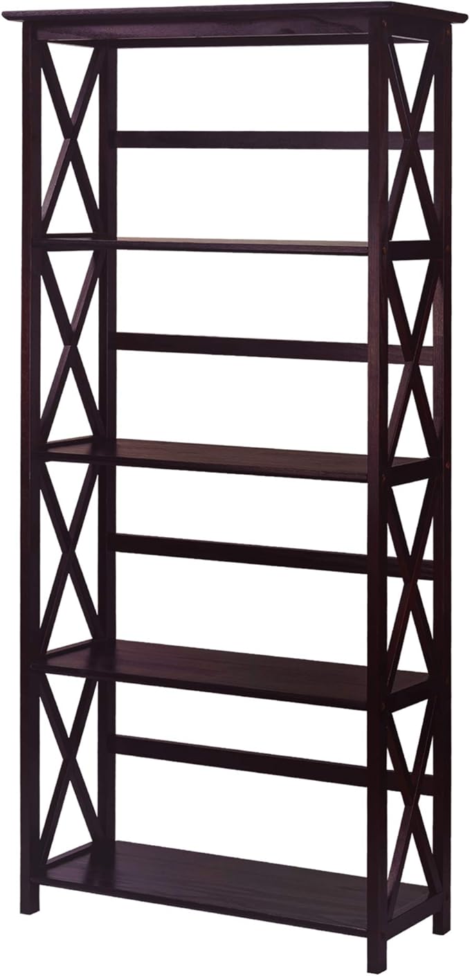 Montego 5-Shelf Bookcase-Espresso