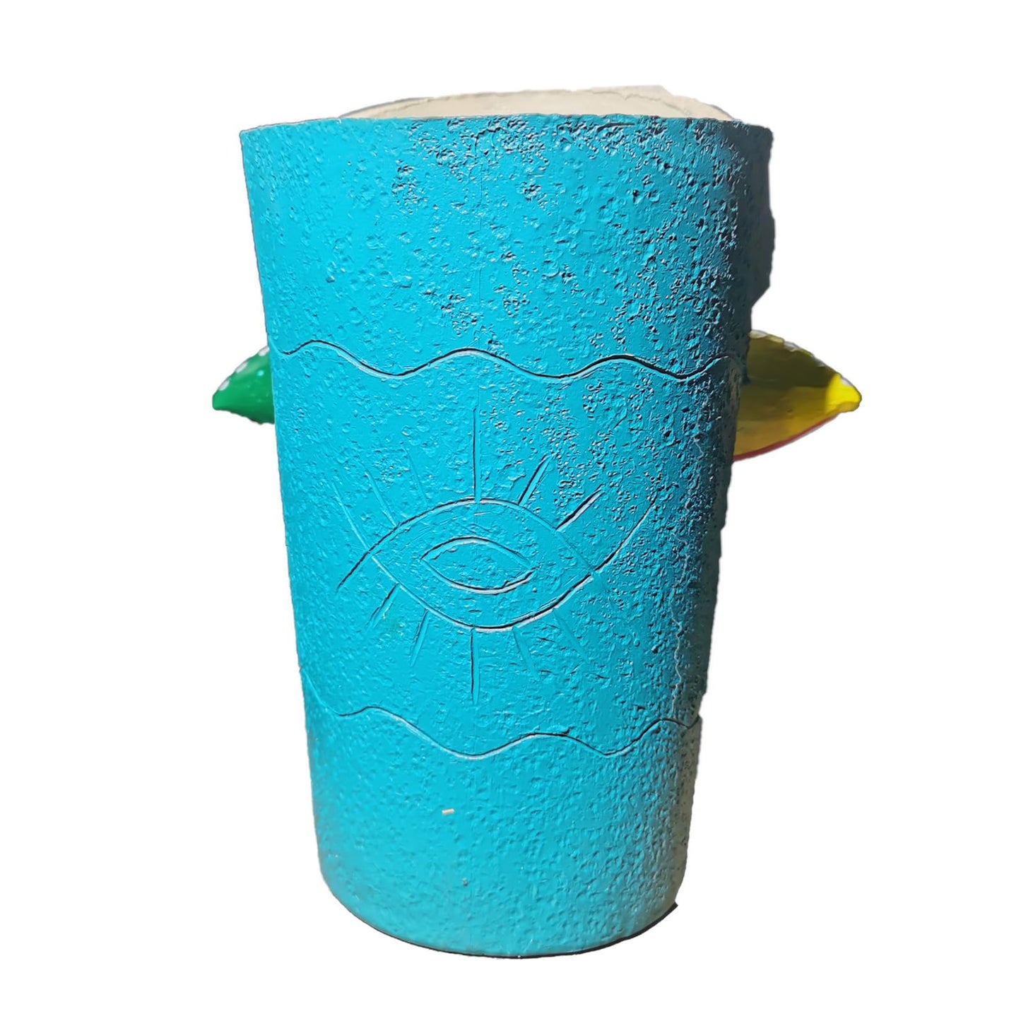 Bsearty Big Eye Face Planter, Tall Cartoon Abstract Resin Flower Pot, Colorful Funky Vase for Succulents (Blue, Large)