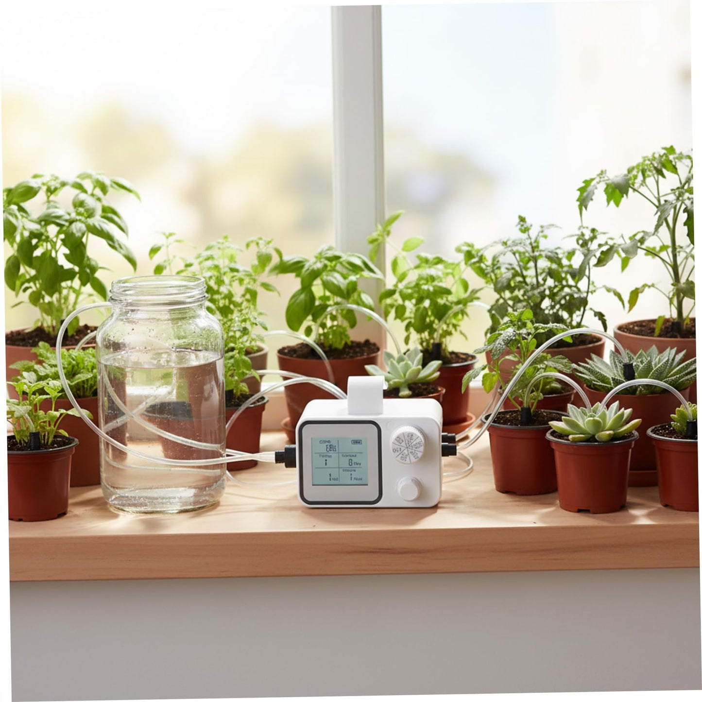 Automatic Watering System Programmable Plant Watering Devices with LCD Display Ideal for Indoor Houseplants Smart Drip Irrigation Kit Supports Up to 15 Plants