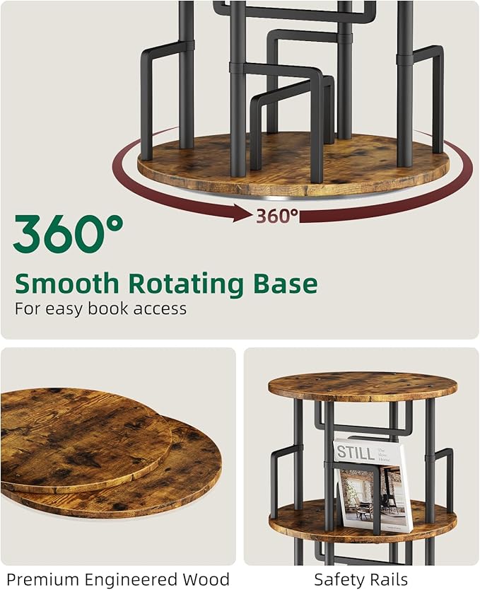 Kalrin 5 Tier Rotating Bookshelf