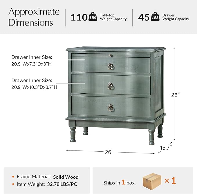 HULALA HOME Solid Wood End Table