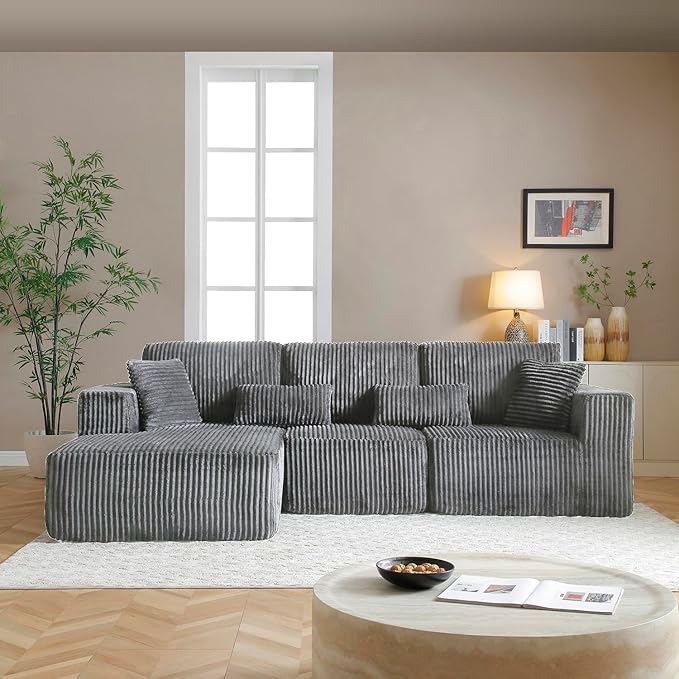 110" Cloud Sectional Couch, Modular Sectional Sofa