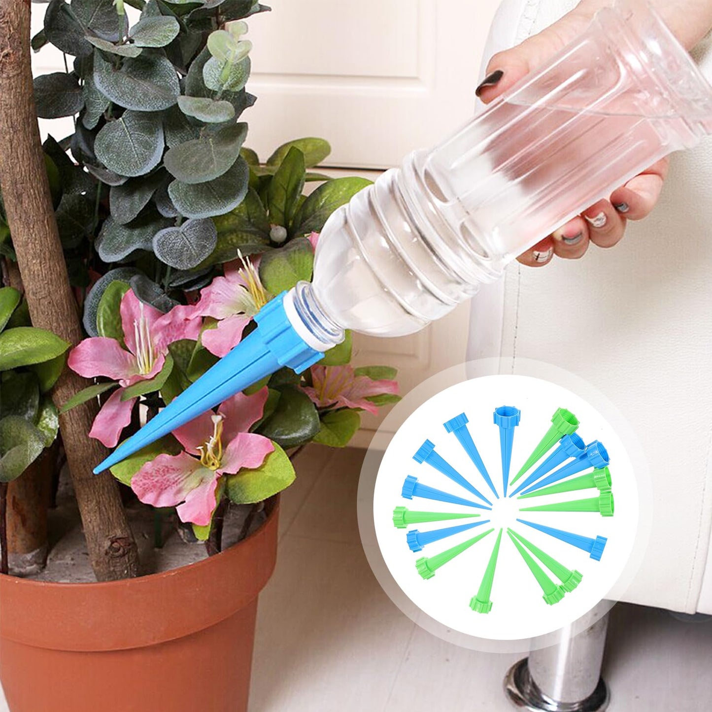 DOITOOL 16Pcs Plant Self Watering Planter Insert Spikes Stakes, Self Watering Spikes Auto Drippers Irrigation Devices, Automatic Waterer for Vacations Outdoor Indoor Potted