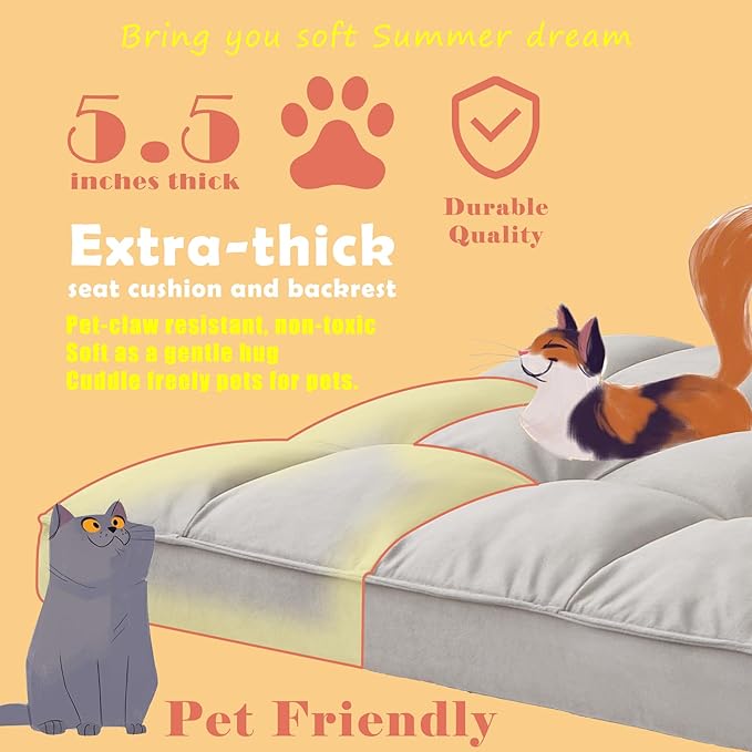 70” 3-in-1 Convertible Sofa Bed Couch