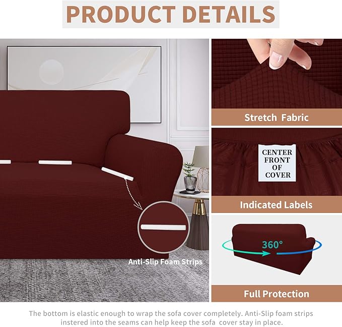 Easy-Going 100% Waterproof Couch Cover, Dual Waterproof Sofa Cover, Stretch