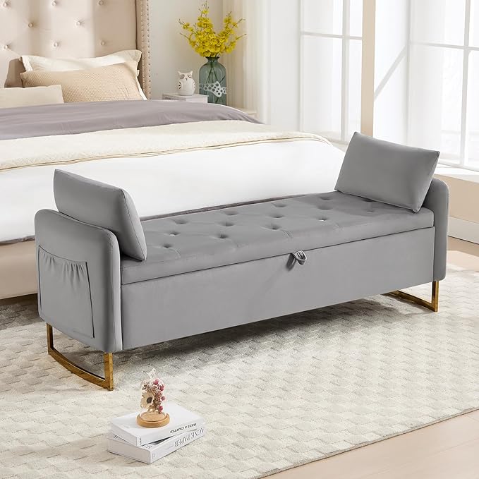 65" End of Bed Storage Bench, Storage Bench