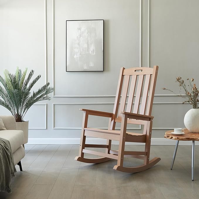 Psilvam Oversized Outdoor Rocking Chair Set of 2, Porch Rocker