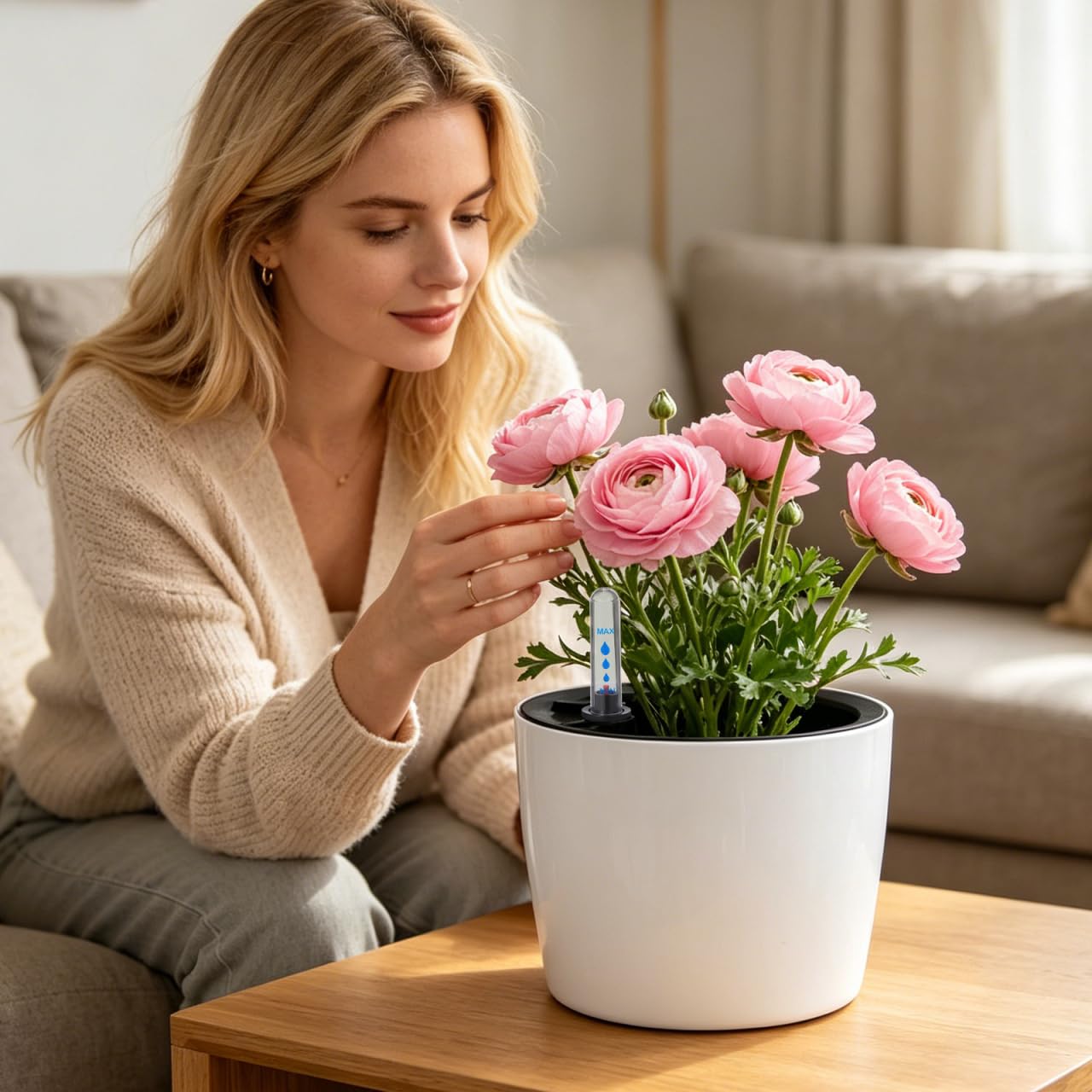 2pcs Water Level Indicator Water Level Gauge Planter Pots for Indoor Plants Gauge Plant Hydrometer Indoor Humidity Meter Flower Pot Moisture Monitor Plastic White Outdoor