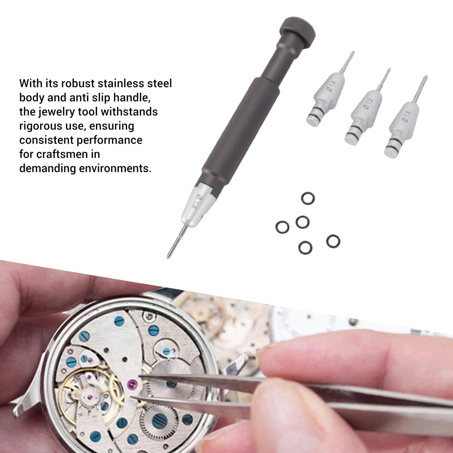 Leftwei Watch Screwdriver Set T Handle Stainless Steel Professional Jewelers Screwdriver Set Non Slip with 1.2 1.4 .8mm Bits for Watchmaker Precision Repair Tool Kit