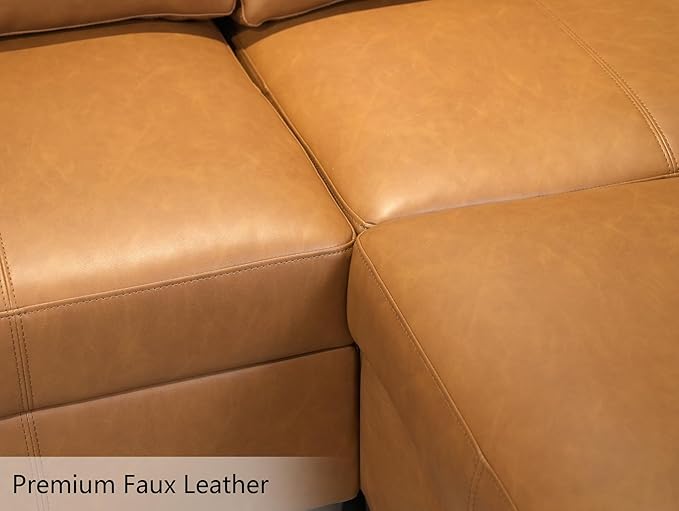 EASE MOOSE Faux Leather Sectional Couch Sofa