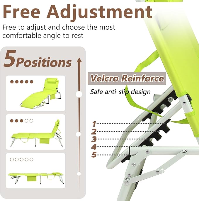 3-in-1 Heavy Duty Tanning Chair