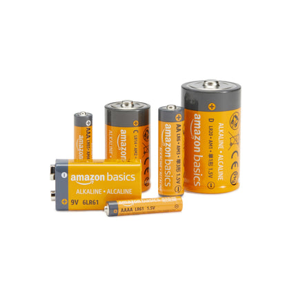 Amazon Basics 8-Pack 9V Alkaline Batteries, 5-Year Shelf Life - for Smoke/CO Detector, Electronics & Audio