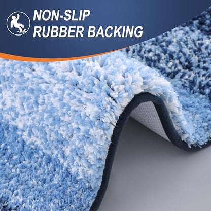 OLANLY Bathroom Runner Rugs Mat 70x24, Extra Soft Absorbent Microfiber Bath Rugs, Rubber Backing, Quick Dry, Washable Long Bath Mats for Bathroom Floor, Tub and Shower, Home Decor Accessories, Navy