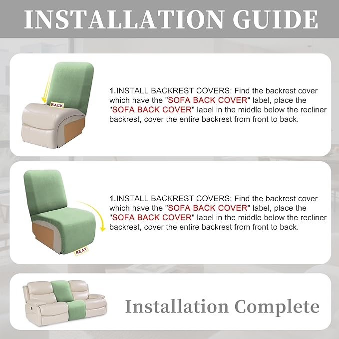 100% Waterproof Sectional Recliner Couch Covers