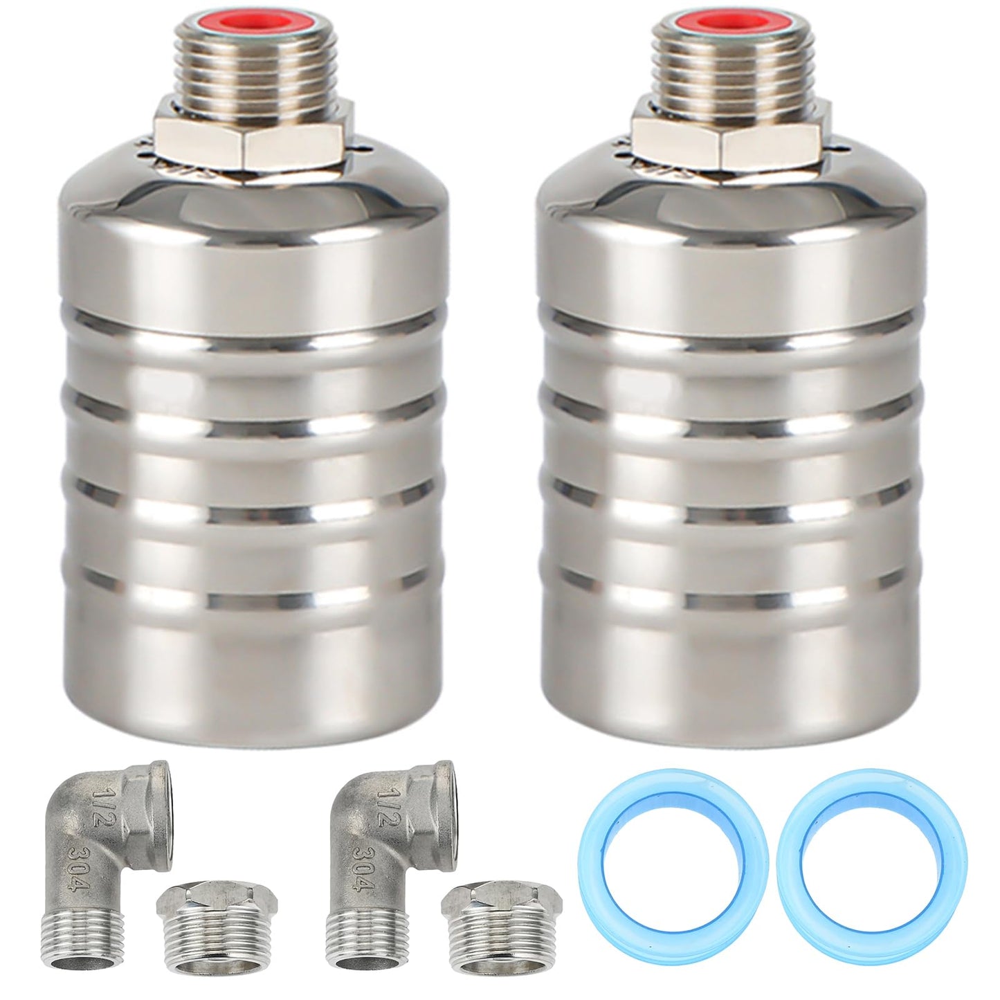 PETCHOR 304 Stainless Steel Fully Automatic Water Level Control Float Valve, Auto Float Water Shut off Valve, 1" Auto Float Valve for Pool, Water Tank, Livestock Troughs, Fish Pond, 2PCS