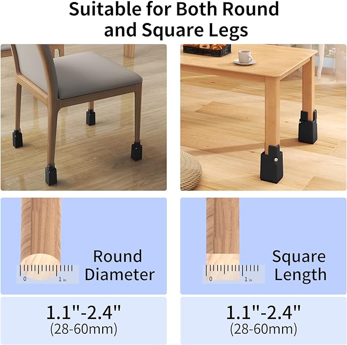 Adjustable Furniture Risers 4 Inch