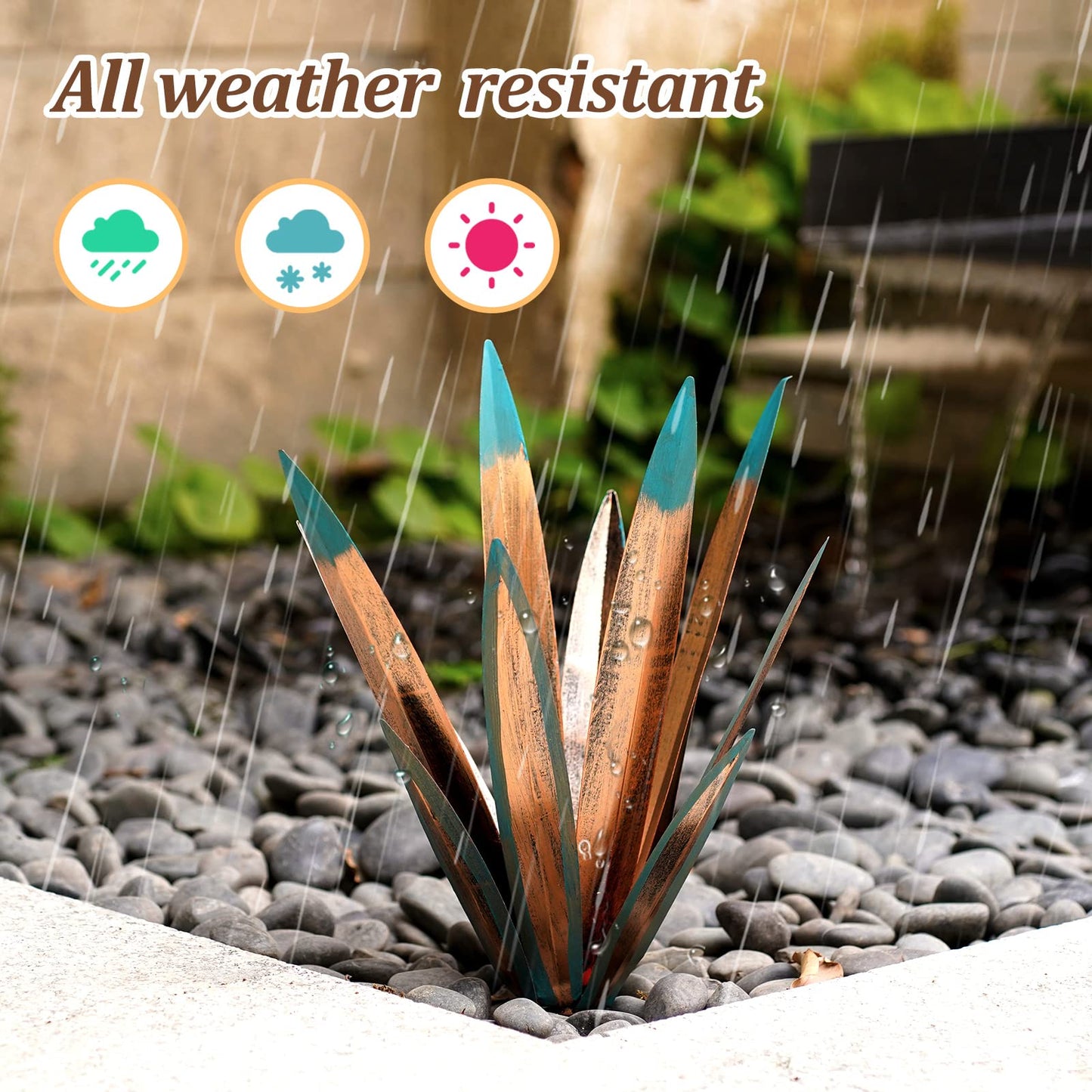 VChymm 2pcs Metal Tequila Country Sculpture DIY Tequila Plant Home Decor Country Tequila Garden Ornament Indooutdoor Statuette Patio Lawn Patio Stake Decoration Gift to The Garden 12“