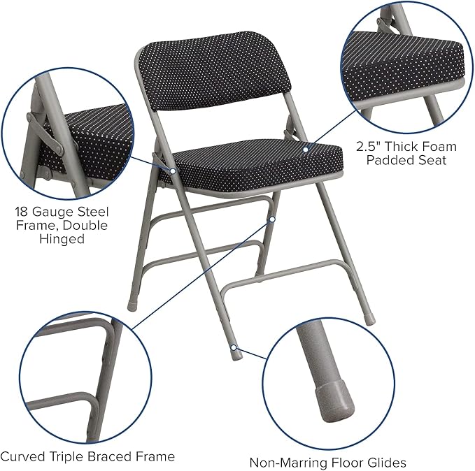 Flash Furniture HERCULES Series Premium Curved Triple Braced & Double Hinged