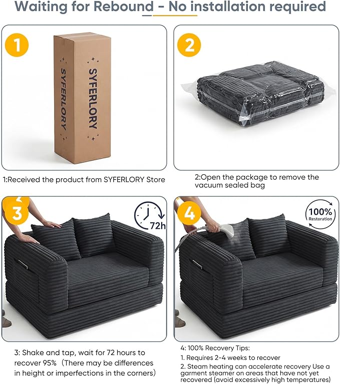 Versatile 2 in1 Loveseat Accent Chair Couch Convertible Boneless Chaise Lounge